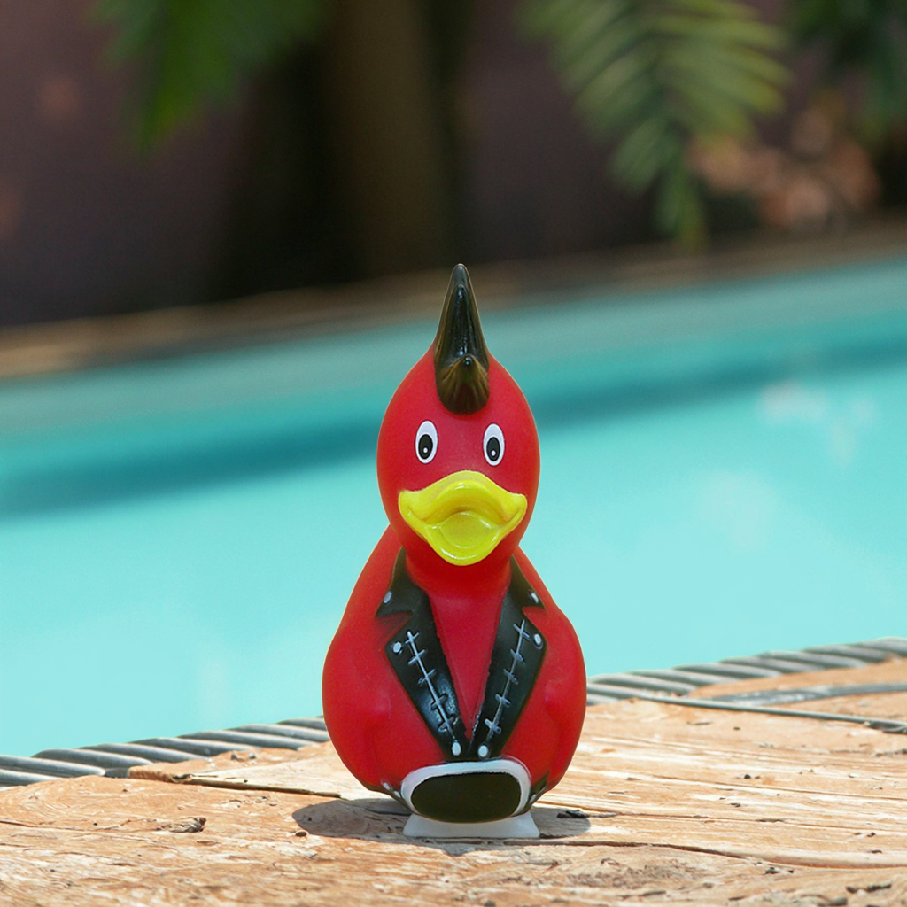 Factory Direct Sales Customizable Products Medium Chicken-Shaped Red Plastic Squeeze-sounding Cartoon Duck Bath Water Play Toys