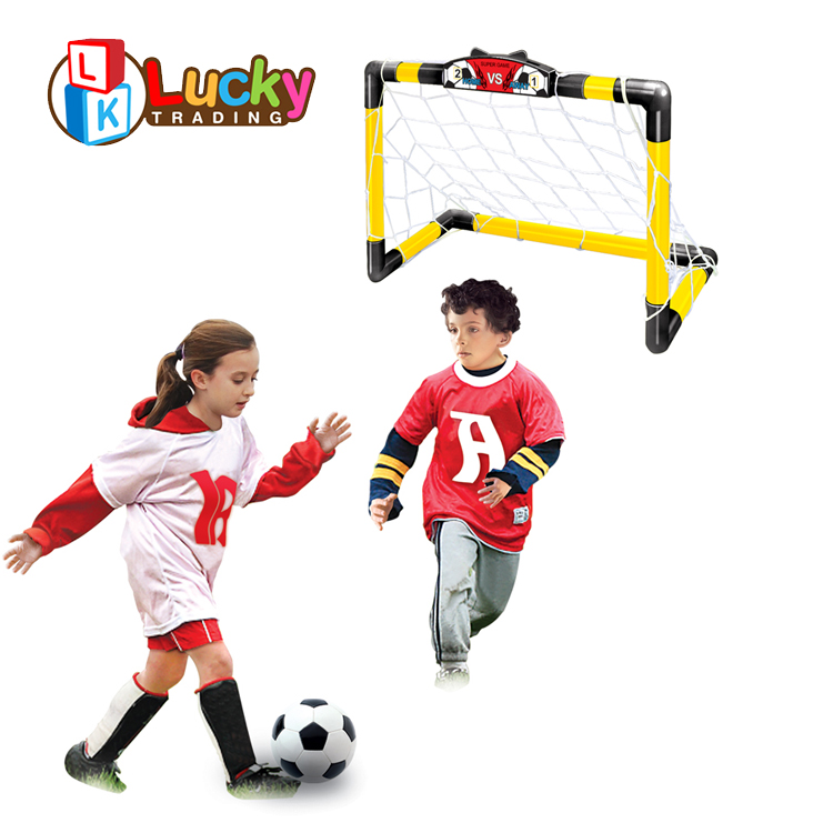 Lucky Toys Plastic Soccer Goal Sport Ball Set Scoring Door Outdoor Play Portable Football Handball Goal