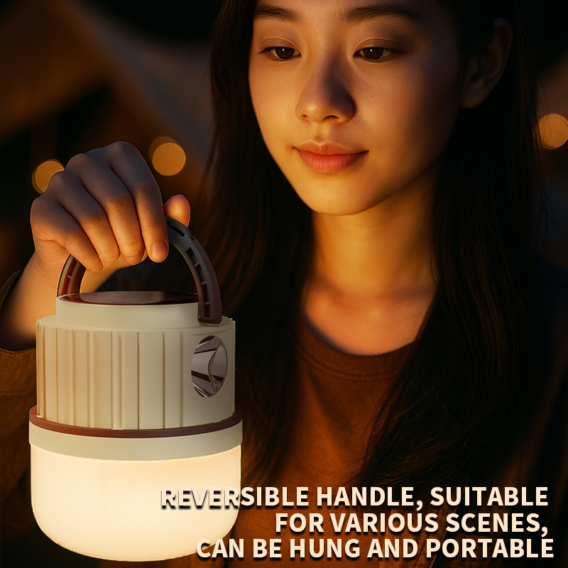 2400mAh USB C Power Bank Solar Rechargeable LED Light Lamp Tent Extendable Hook For Outdoor Work Camping Light