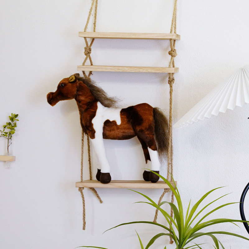 Simulation for Pony and Horse Plush Toy Sweat-Resistant Garden Model for Toy Swing Set for Foreign Trade Export