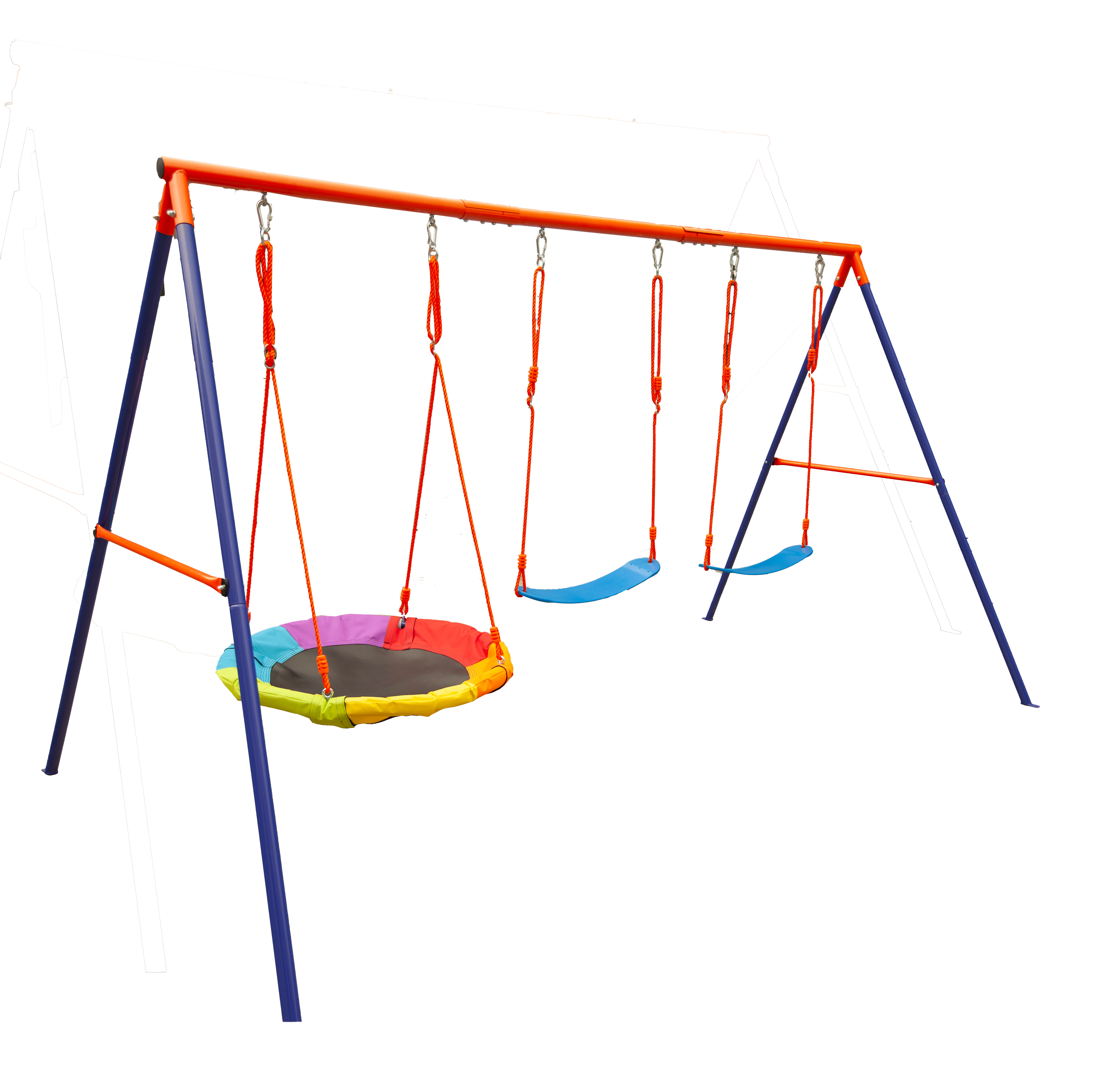 Kids Metal Swing With Saucer Playground Outdoor Metal 3Swing Set Children Garden Swing Toys