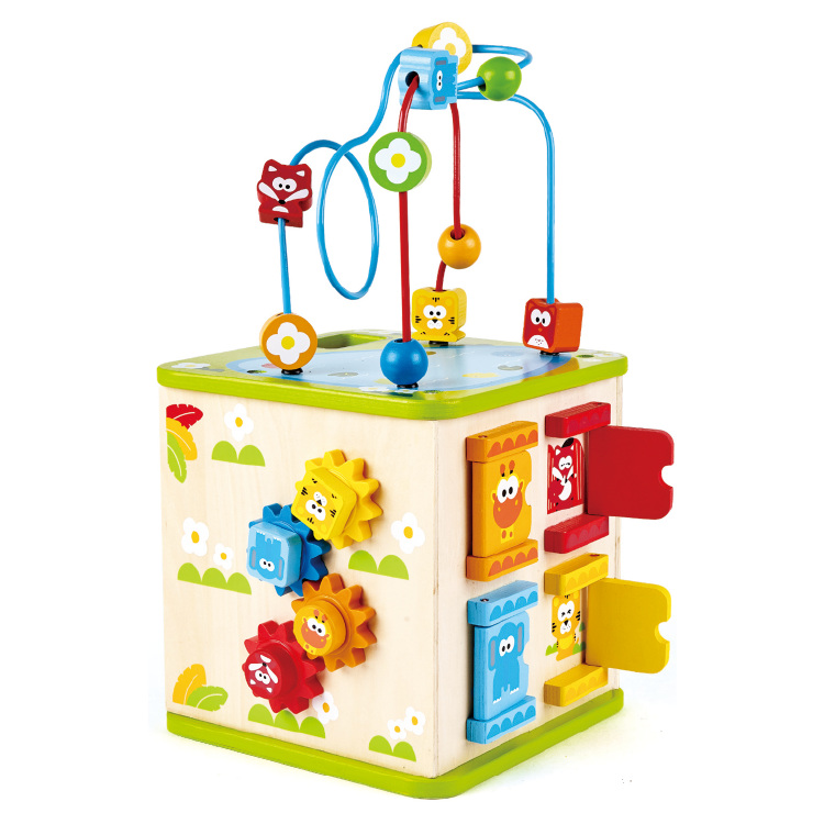 Wholesale Eco Multifunction Play Baby Activity Cube Wooden Toys Kids Educational Toy