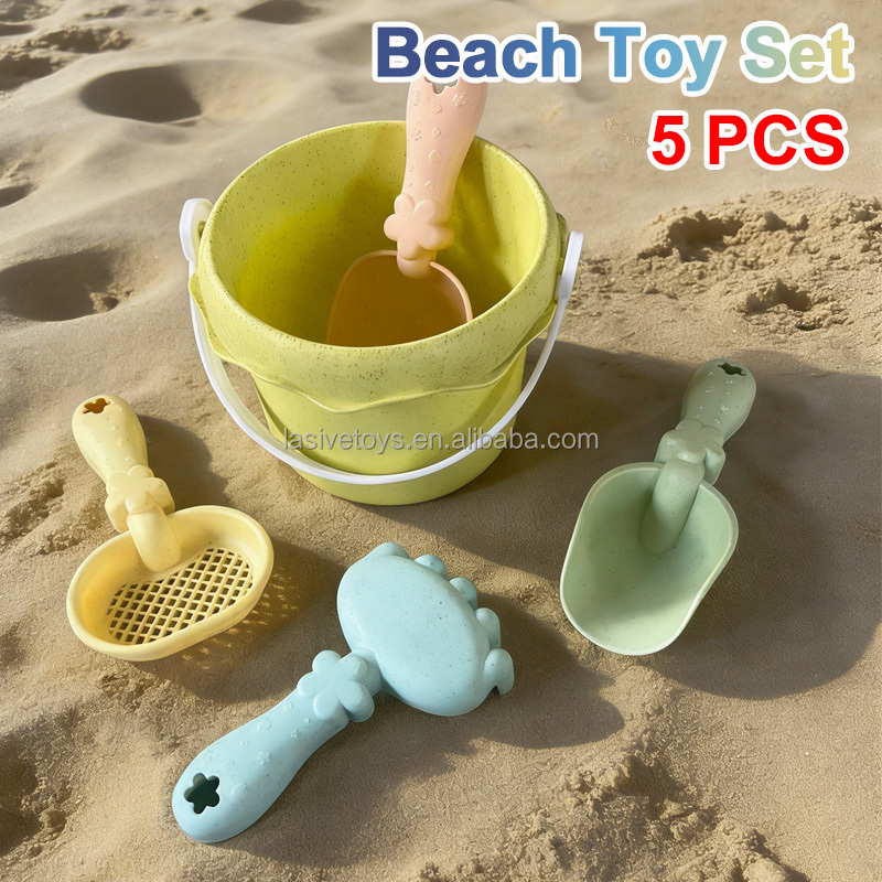 LASIVE TOYS Plastic Children's Beach Toy Set Summer Beach Bucket Seaside Water Play Sand Outdoor Sand Digging Shovel Sandbox Toy