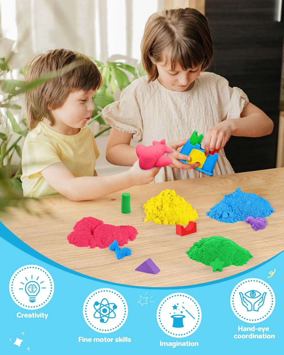 Educational Toy Dynamic Sand DIY Magic Colored Clay Sensory Toys Kids Play Art Kits Magic Sand for Kids