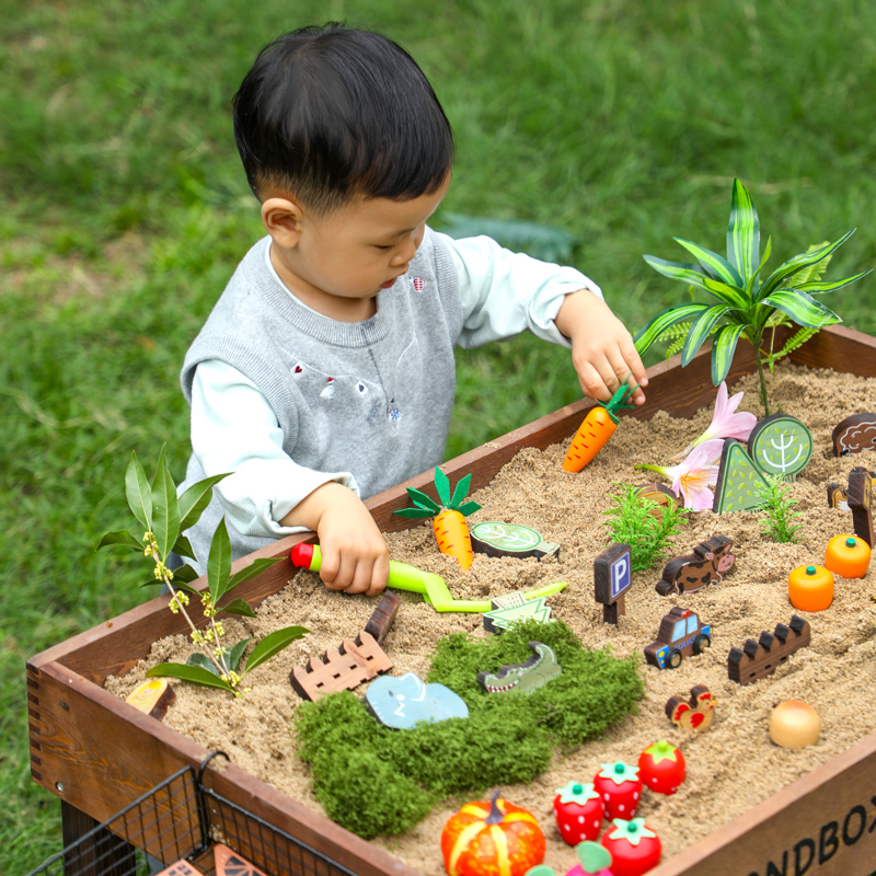 Children's 2 to 4 Years Wooden Outdoor Playing Sand Water Table Box Pretend Funny Sensory Toys