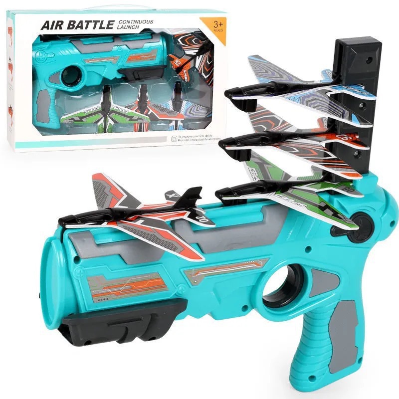 Airplane Launcher Toy Catapult Aircrafts Gun Shooting Games Outdoor Sport Activity Kids Toddlers