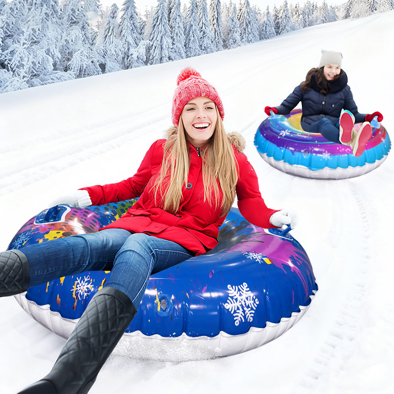 Inflatable Ski Snow Tube Winter Snow Sledges Winter Camping Toy Inflatable Ski for Children Thicken Pvc Heavy Duty Sledges