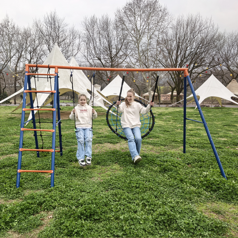 Zoshine Durable Swing Set and Climbing Frame Customized Color Outdoor Swing Set for Children and Adult Backyard Fun