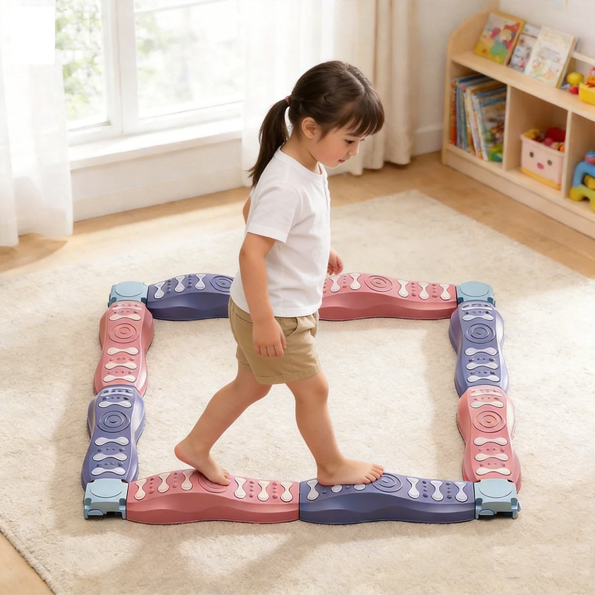 Children's Sensory Integration Training Balance Beam Physical Exercise Toy Indoor Home Toddler Fitness Equipment Plastic Bridge