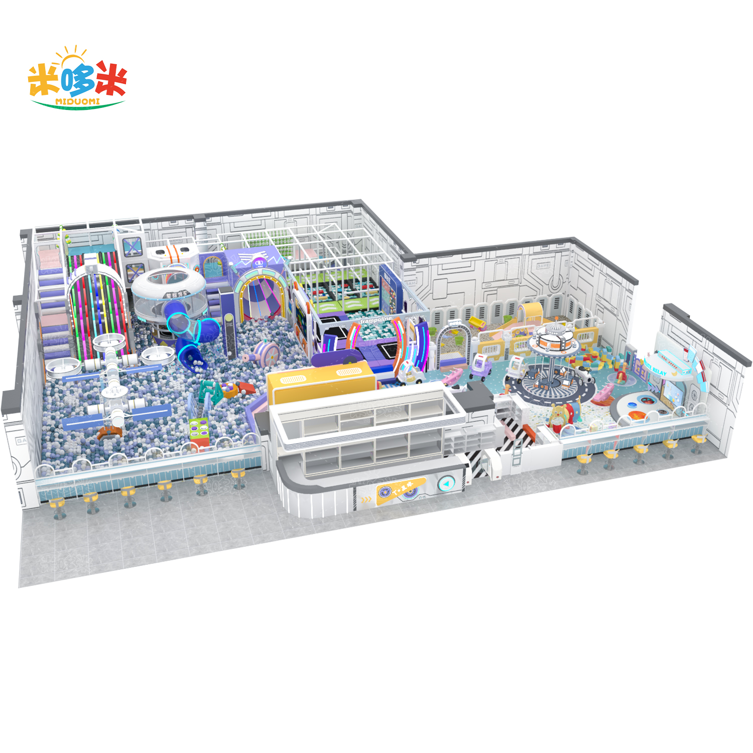 Amusement Equipment Kids Indoor Playground Commercial Adventure Park Customized Rope Course Kids Slide Game Soft Play