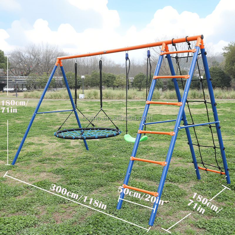 Zoshine Durable Swing Set and Climbing Frame Customized Color Outdoor Swing Set for Children and Adult Backyard Fun