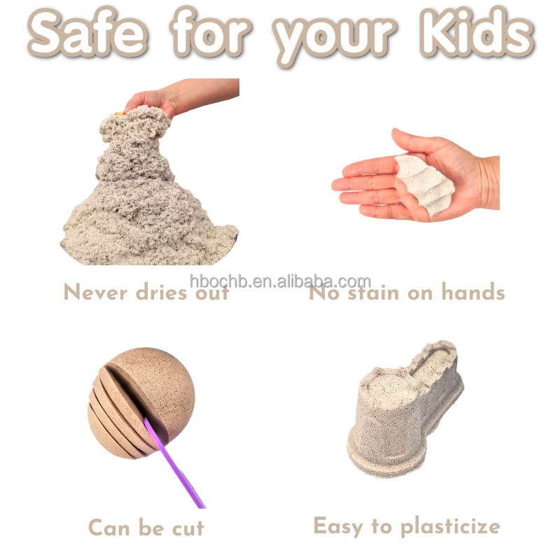 EN71 ASTM Certified for Sand Set Non-toxic Colored Sensory Play Sand for 2 to 4 Years Old Never Dries Out Educational Toy