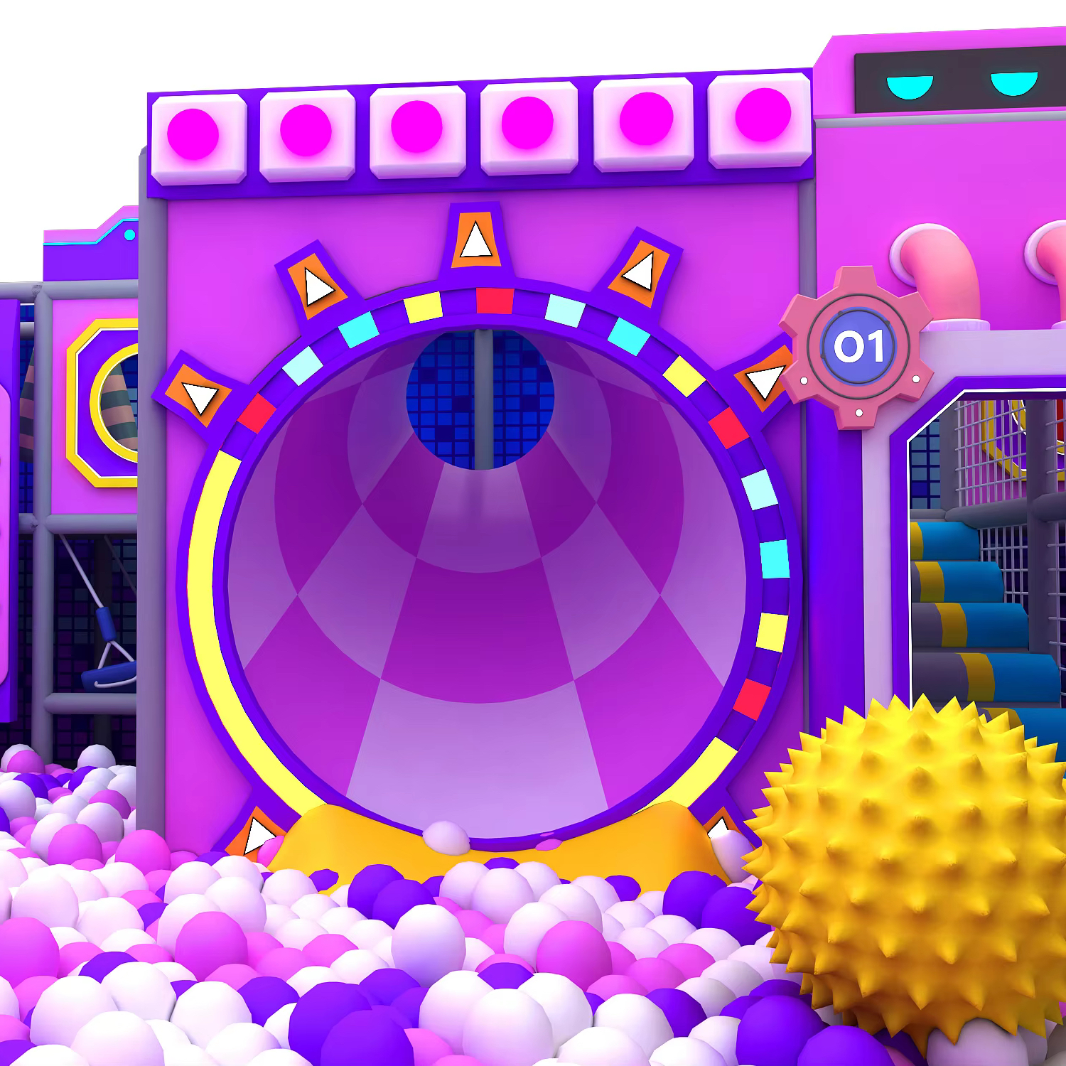 Customized Indoor Soft Play Playground with Colorful Ball Pool and Adventure Slide Activities for Kids
