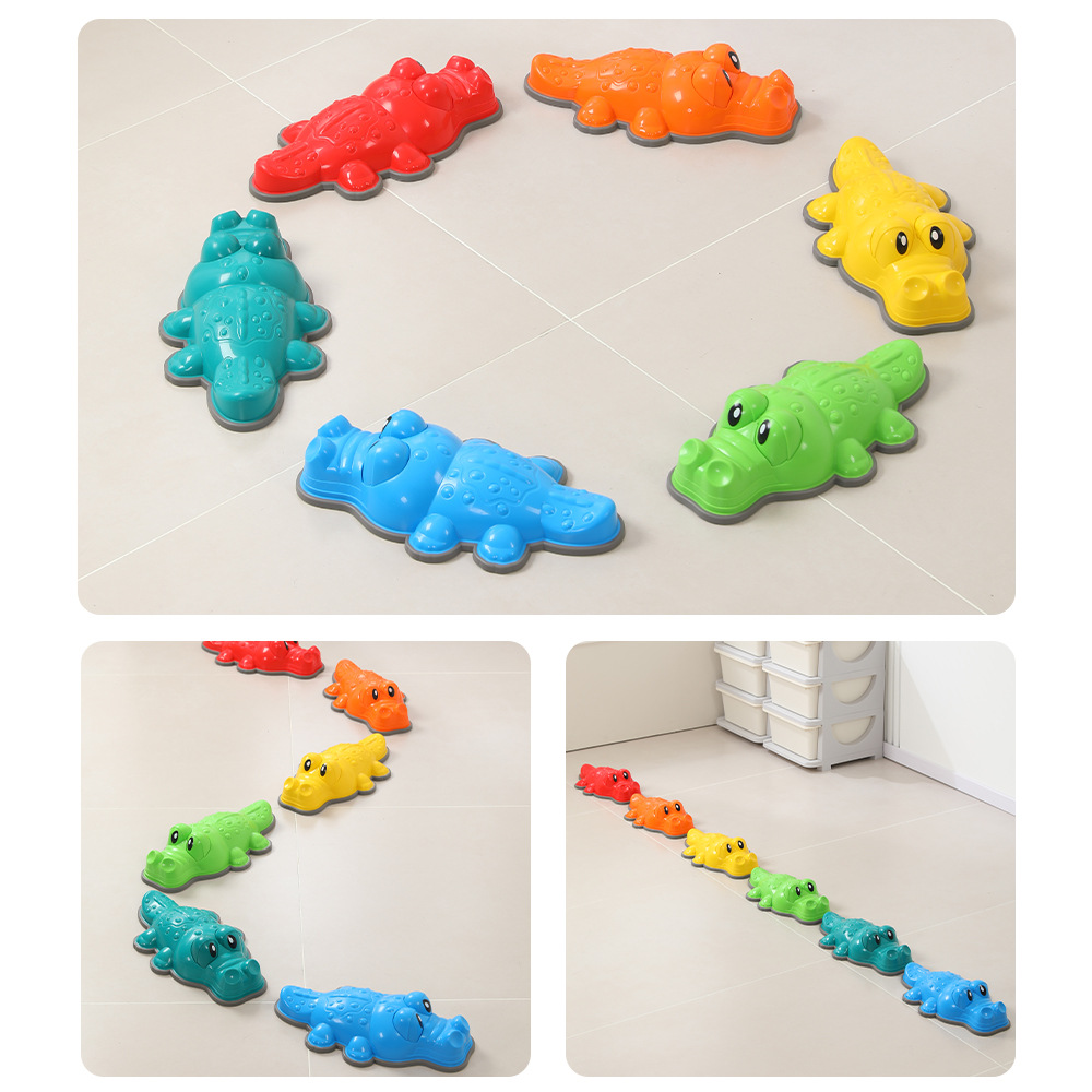 Indoor Crocodile Crossing Stone Toy for Children Early Education Sports &amp; Entertainment Training for Treading Balance