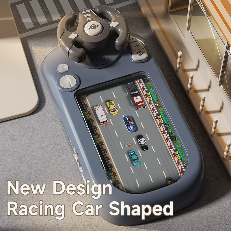 Children Early Educational Interactive Tabletop Games Simulated Racing Car Adventure Game Driving Steering Wheel Toy with Sound