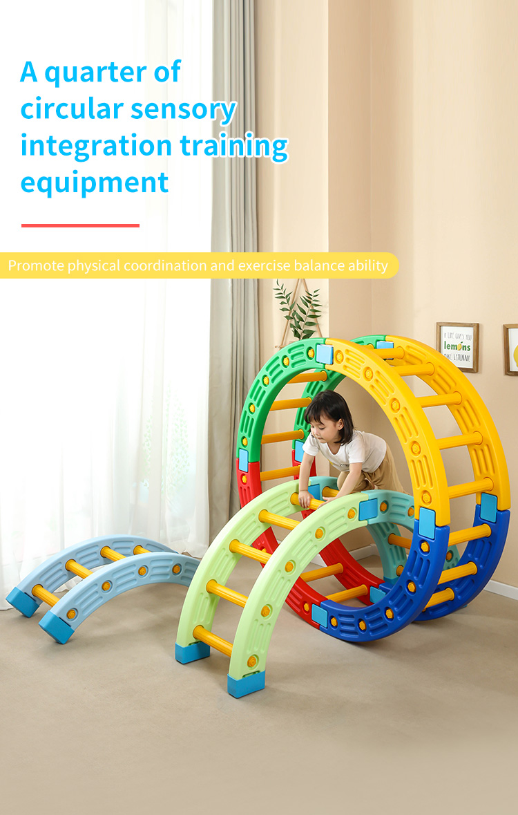 Wholesale Kids Indoor Plastic 1/4 Climbing Balance Board Toy Physical Sensory Integration Training Equipment Climbing Frame