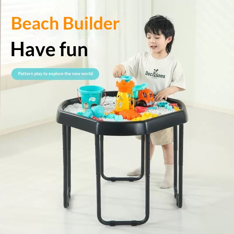 Leowood Montessori Tuff Tray Octagonal Plastic Sensory Table With Stand Farm Bag For Kids Sand Water Play Early Education