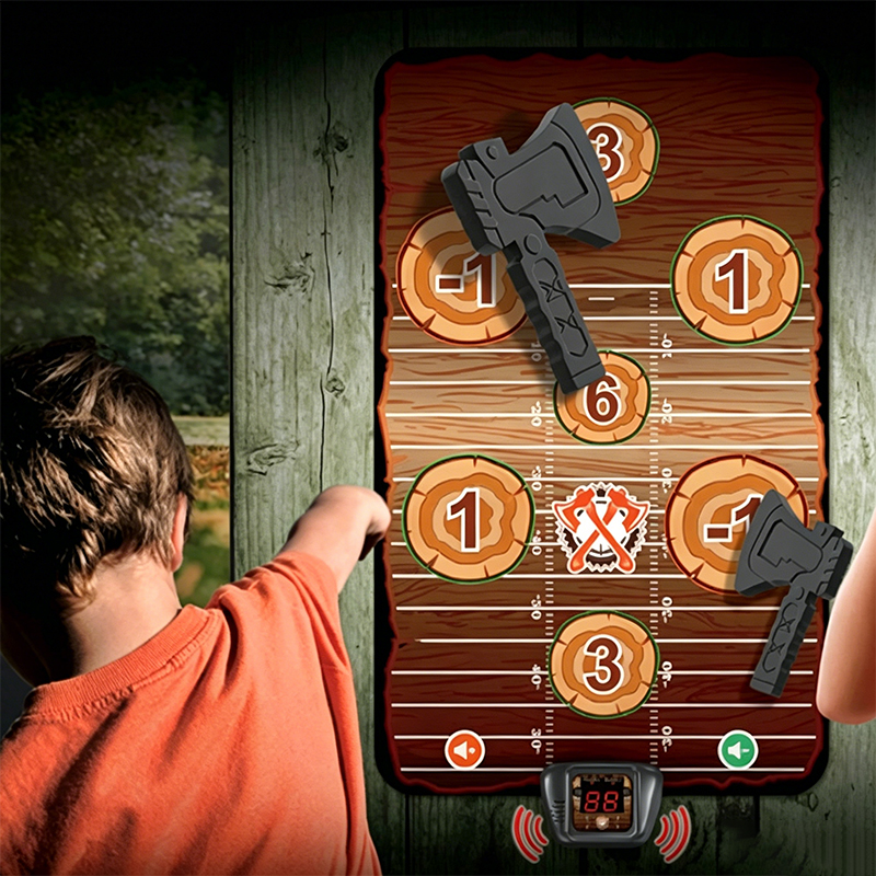 Plastic Kids Axe Throwing Target Set with Sound Effects Indoor or Outdoor Family Sports Game Toy