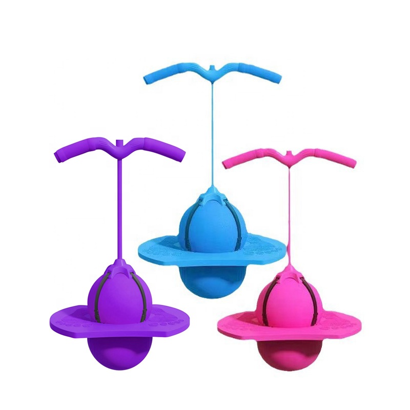 Indoor Outdoor Pogo Bouncing Ball Fitness Training Balance Jumping Ball for Kids Adults Sport Game with Handle Rope and Bump