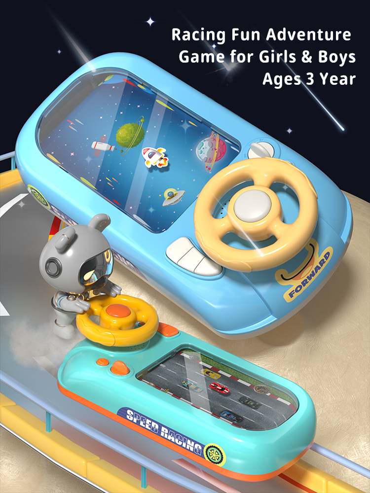 Educational Interactive Simulation Racing Adventure Game Steering Wheel Driving Toys for Children 2024 Hot New Plastic Unisex