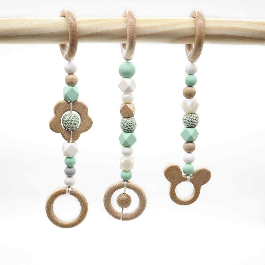 Aliexpress Hot Sale Eco-Friendly Educational Natural Indoor Activity Play Wooden Baby Gym Hanging Toy