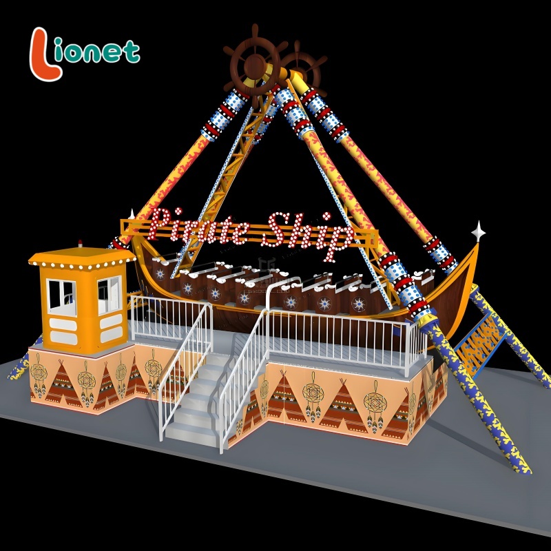 Thrilling Family Adventure Play Game Outdoor Pirate Ship Metal Fiberglass Amusement Park Ride for Children Their Exciting Day