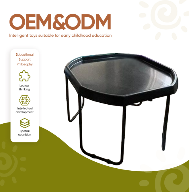 Leowood Montessori Tuff Tray Octagonal Plastic Sensory Table With Stand Farm Bag For Kids Sand Water Play Early Education