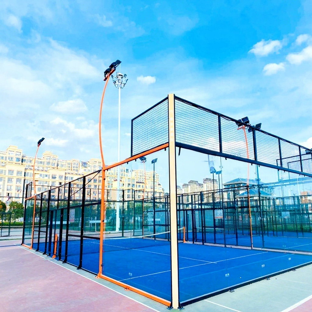 Panoramic Steel Panel Padel Tennis Court Outdoor Powder Coated Fencing Manufacturer Export To Foreign Countries