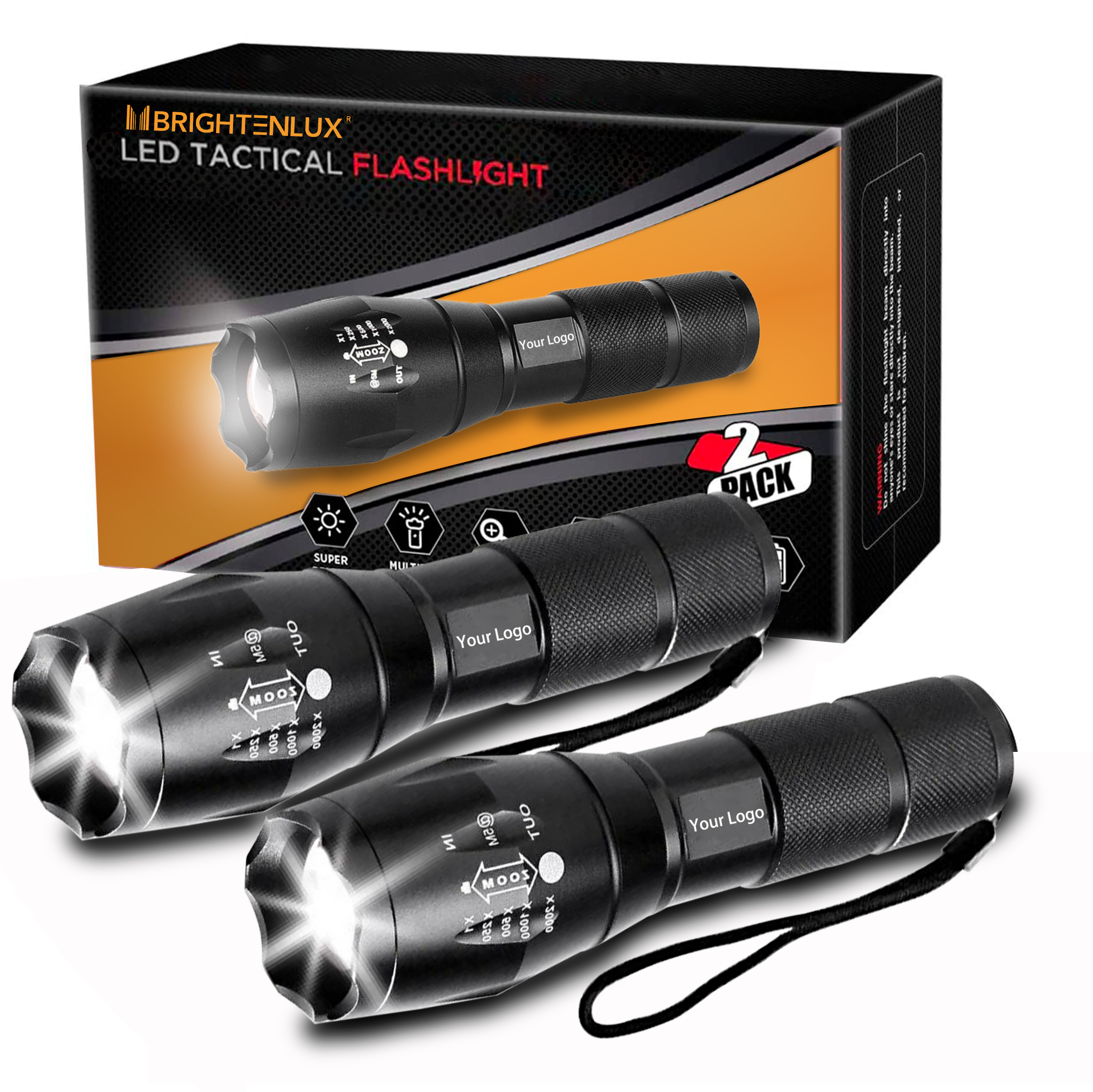 Brightenlux Linterna ZOOM Led Torch Light Long Range Powerful AAA Dry Battery 18650 Rechargeable Powerful Tactical Flashlight
