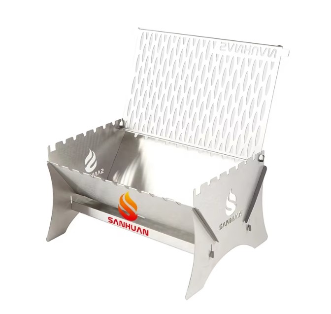 Portable Stainless Steel Camping BBQ Grill Foldable Outdoor Cooking Mini Camping Stove