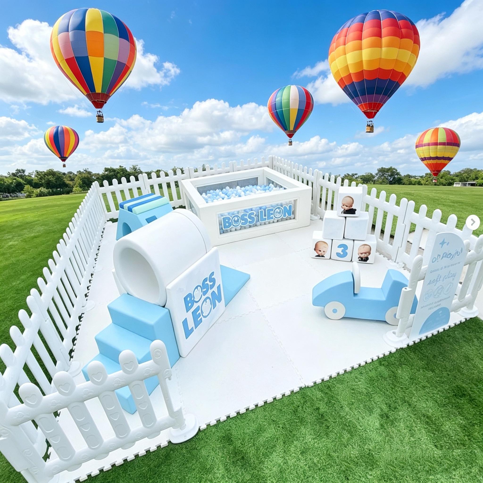 2026 Customizable White Soft Play Set Ball Pit With Tunnel Fence Indoor Outdoor Playground Equipment for Kids Party Rental