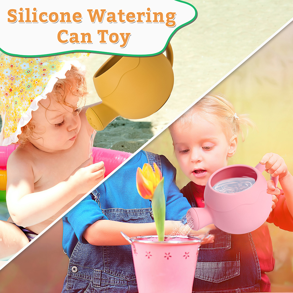 Customized Silicone Children Garden Water Can Mini Outdoor Sand Beach Toy Watering Can for Toddles