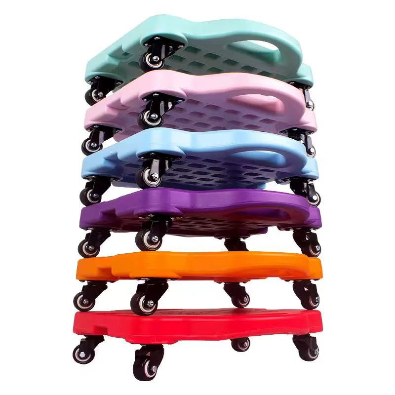 Children's Scooter Sensory Training Balance Car Four-Wheel Toy with Seat Double Brake Adjustable Handlebar