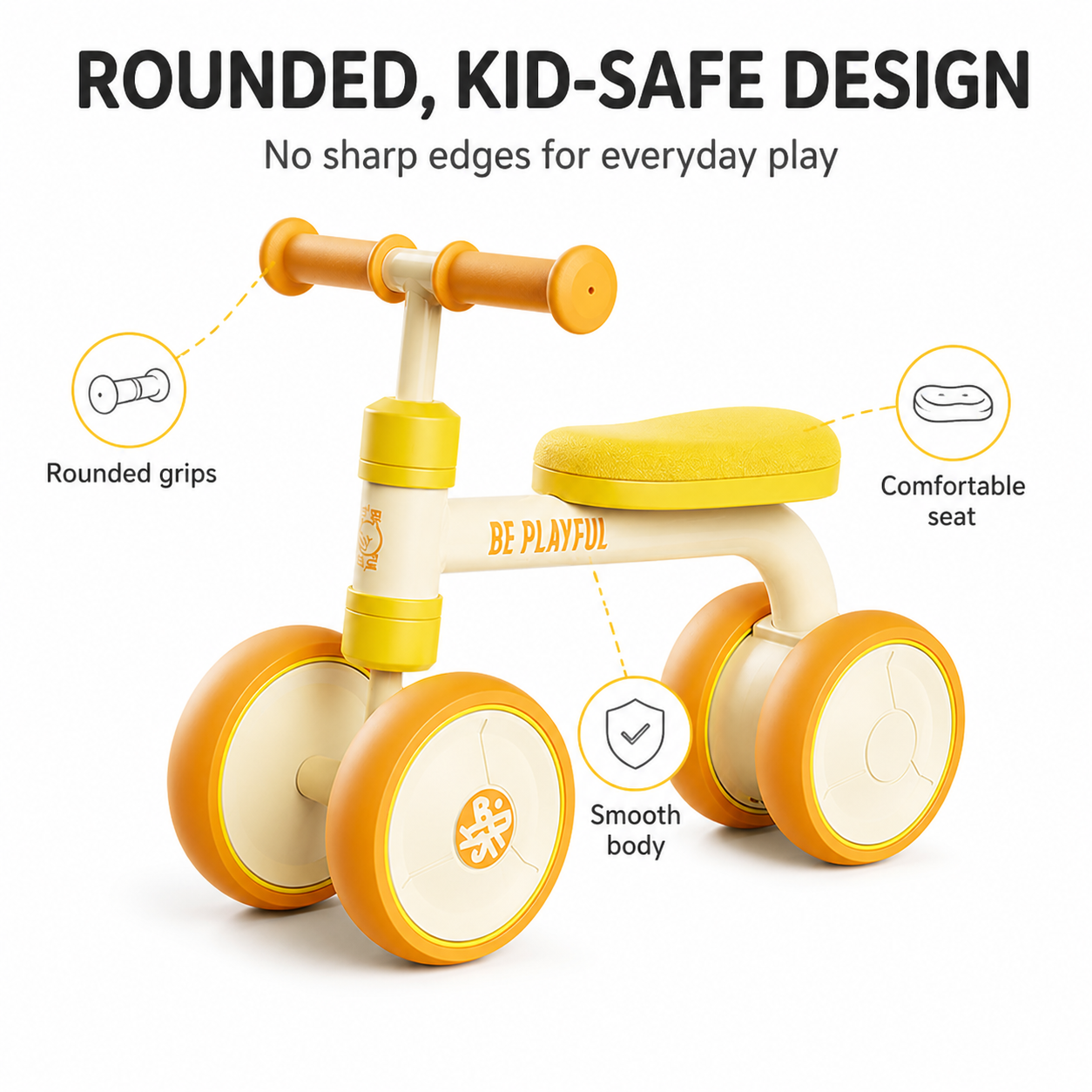 Luddy Wholesale Toddler Balance Bike Baby Ride-On Toy No Pedal Infant Sliding Car High Carbon Steel CE CPC Certified 12-24 Month