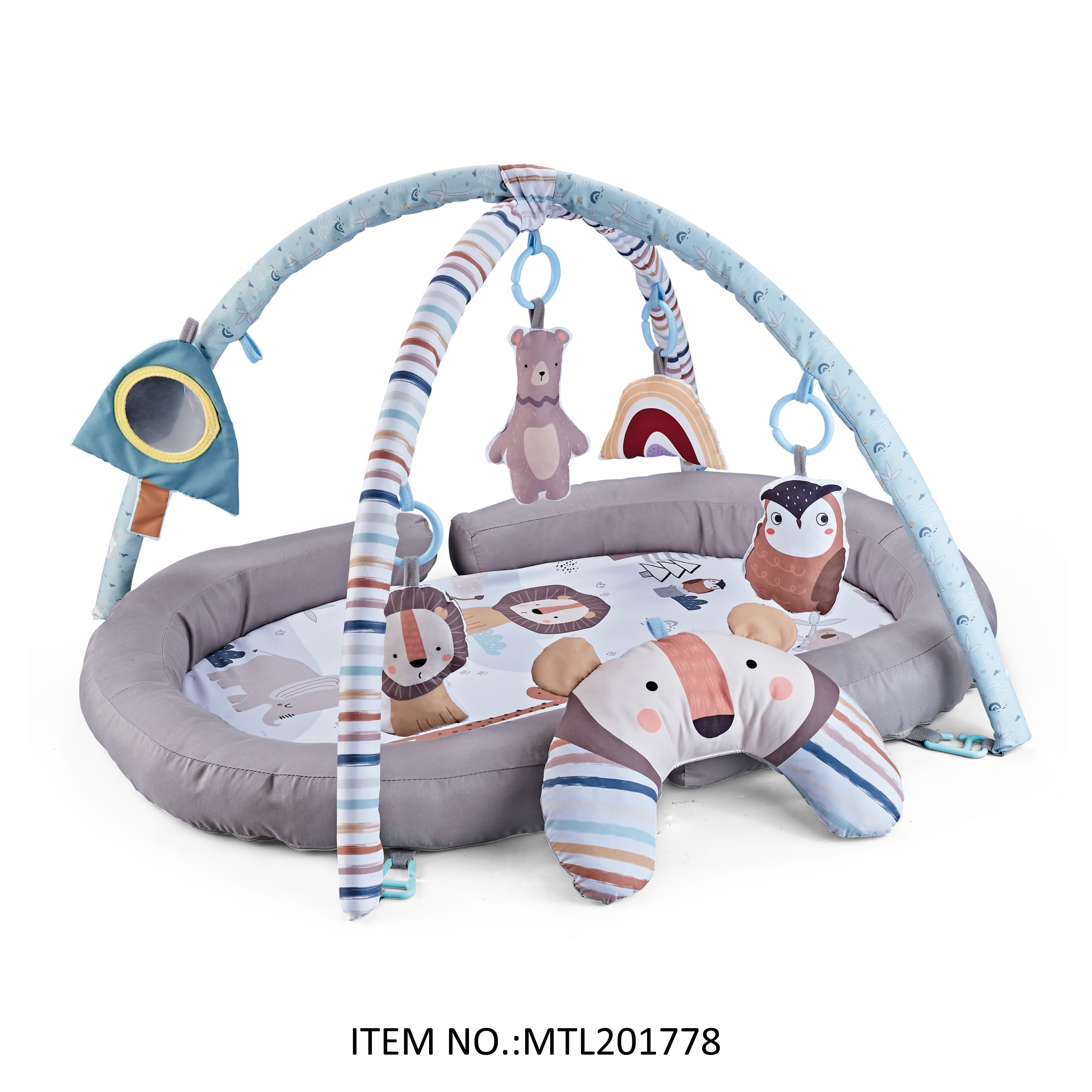 3 in 1 Toy Baby Gym Crawling Mat Fence Learning Activity Playmat Fitness Play Mats Blanket Toy for 0-24 Months Infants