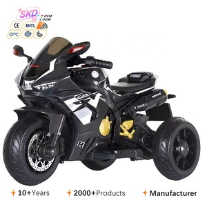 Dual Drive Battery Electric Motorcycle Toy Car for Kids Rechargeable Plastic Tricycle Remote Control for Boys Girls 2-4 Years