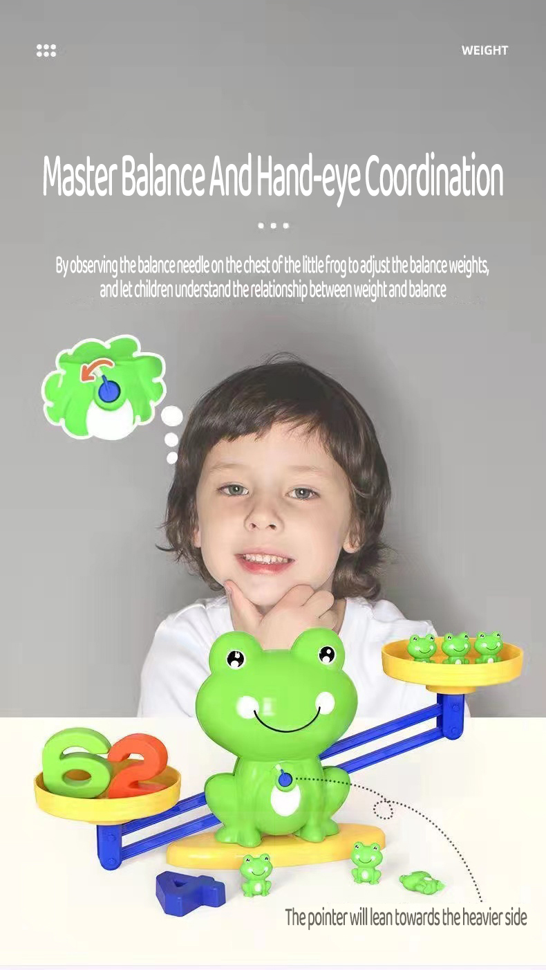 Customized Child Interactive Digital Frog Balance Toy Early Education Educational Toy Cognitive Logical Thinking Training Toy