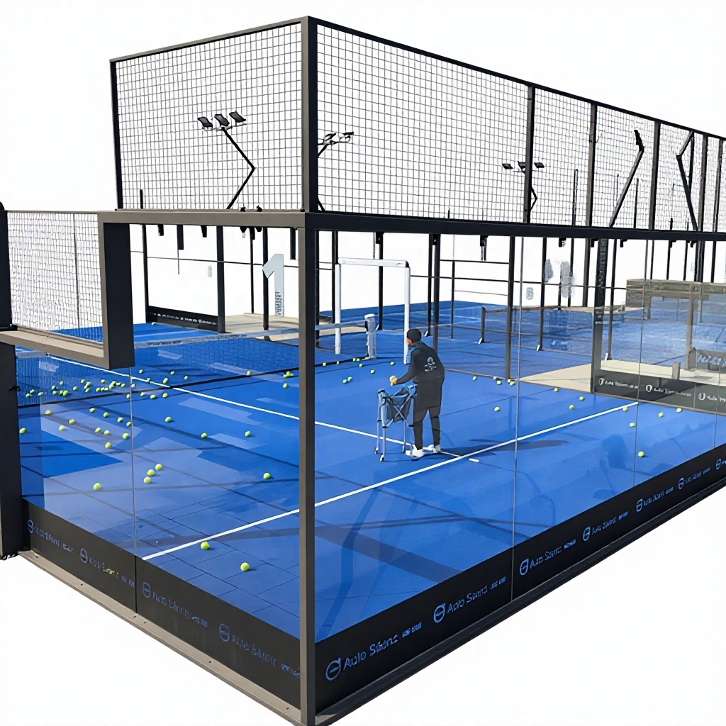 Panoramic Steel Panel Padel Tennis Court Outdoor Powder Coated Fencing Manufacturer Export To Foreign Countries