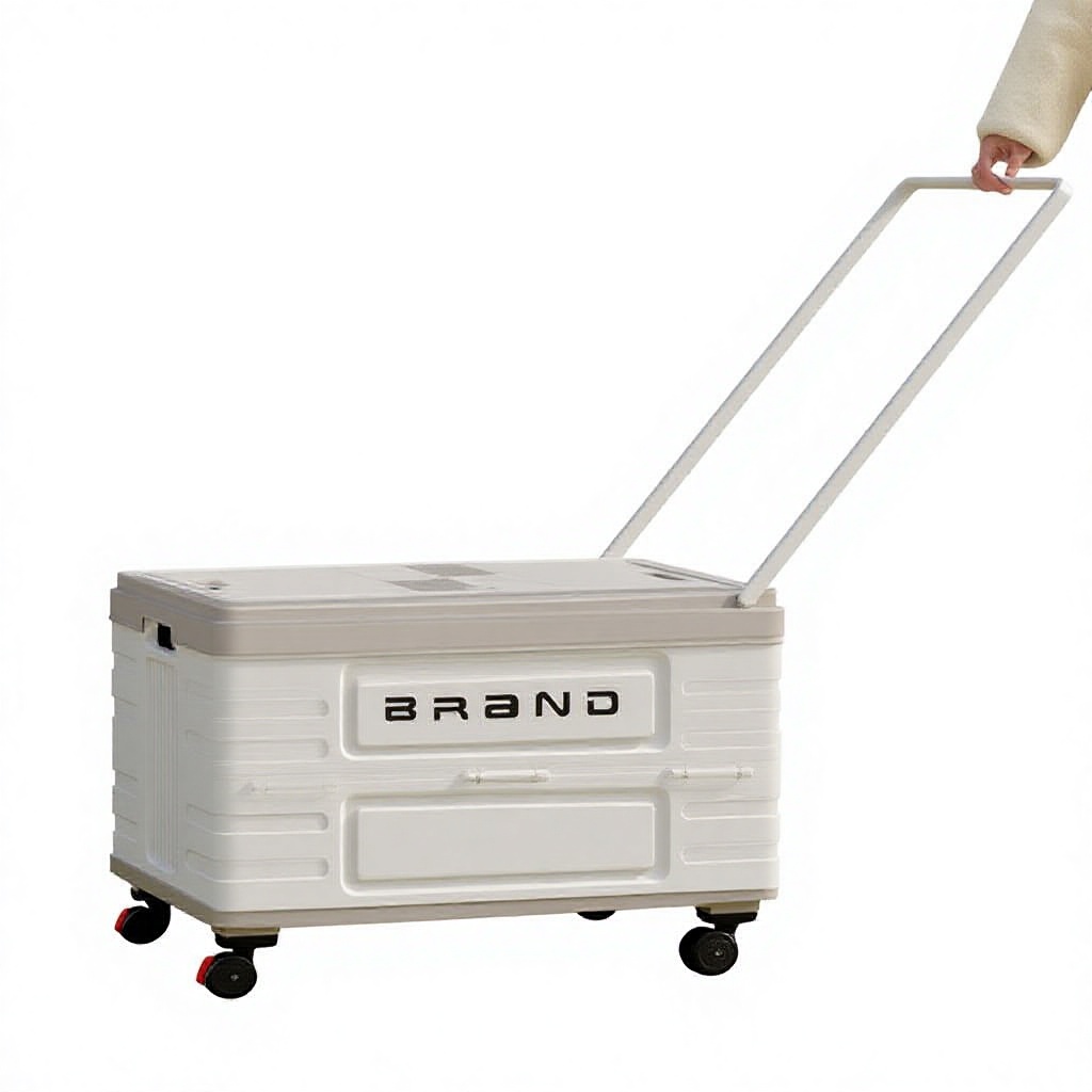 Multifunctional Wheeled Foldable Camping Storage Box Telescopic Trolley Crate Outdoor Picnic Car Trunk Stackable Storage Bin