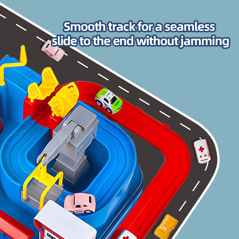 Customized Children's Educational Adventure Track Car Race Parking Toy Set Baby's Fun Interactive 4 Cars Educational Track Set