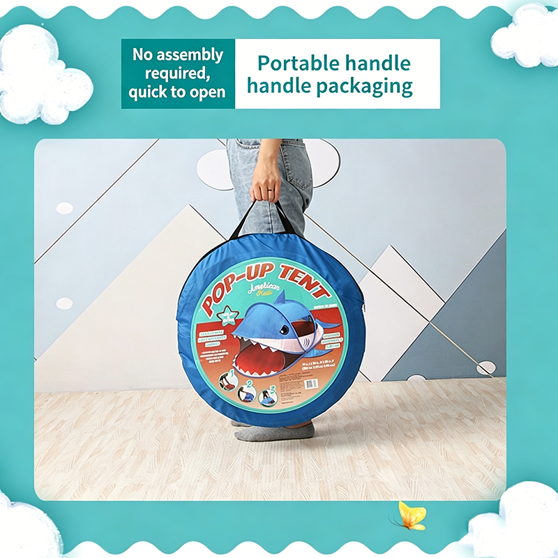 MaiBeiBi Pop up Cute Shark Shape Kids Tent Baby Playhouse Toys Summer Outdoor Camping Beach Shelter
