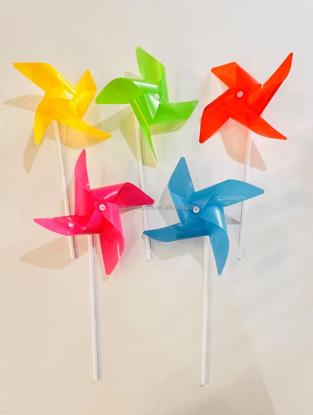 DIY Wholesale 4 Blades Spinning Pinwheel Windmill Toy Plastic Garden Decoration Customizable Colors Logo All-Season Outdoor Use