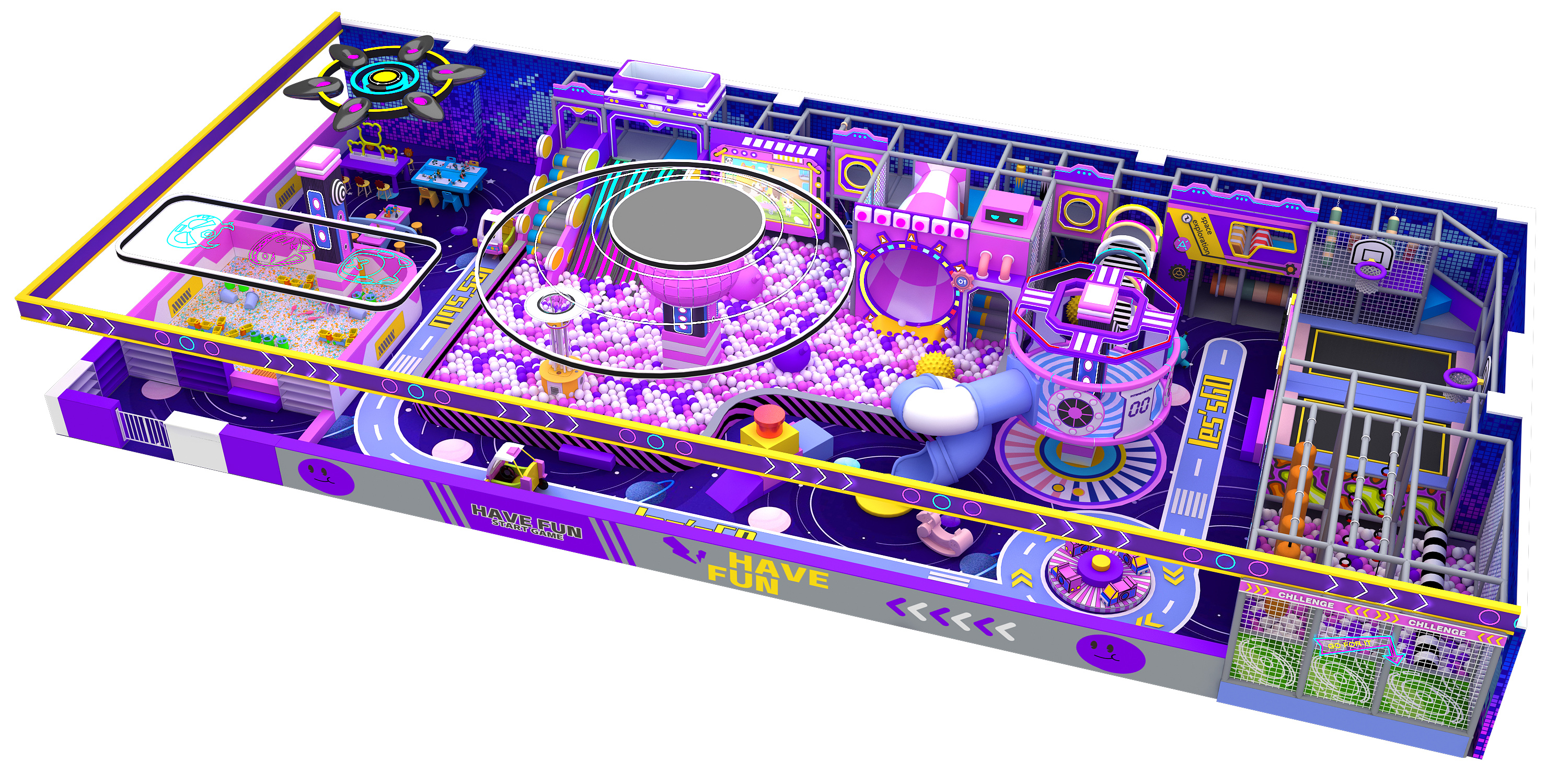 Customized Indoor Soft Play Playground with Colorful Ball Pool and Adventure Slide Activities for Kids