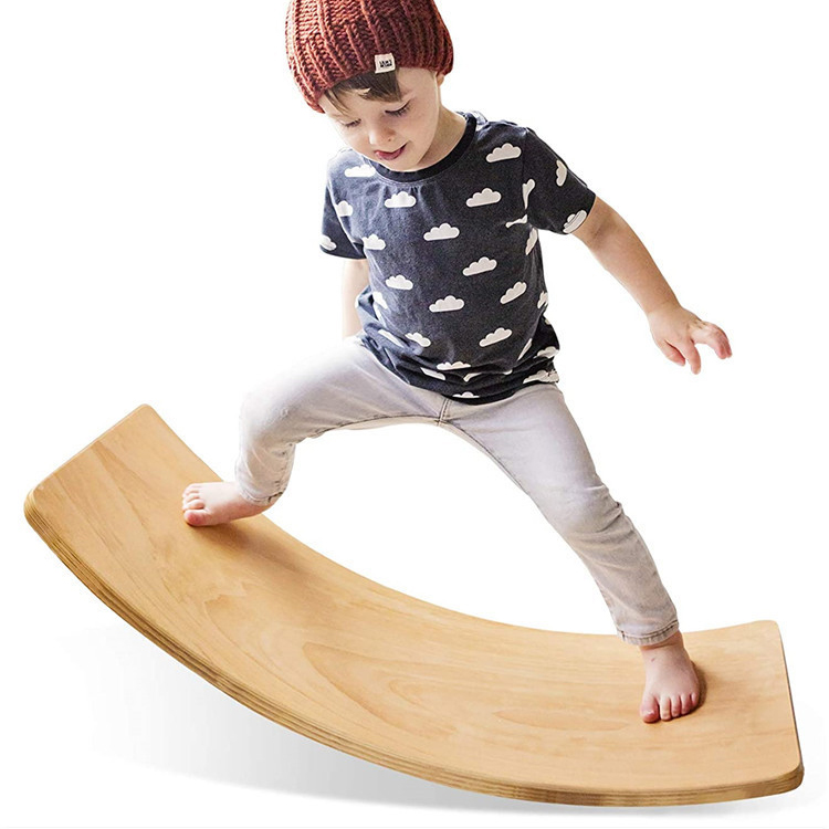 Wooden Children's Indoor Wobble Balance Board Educational Toy with Customized Colors for Balancing and Body Exercise