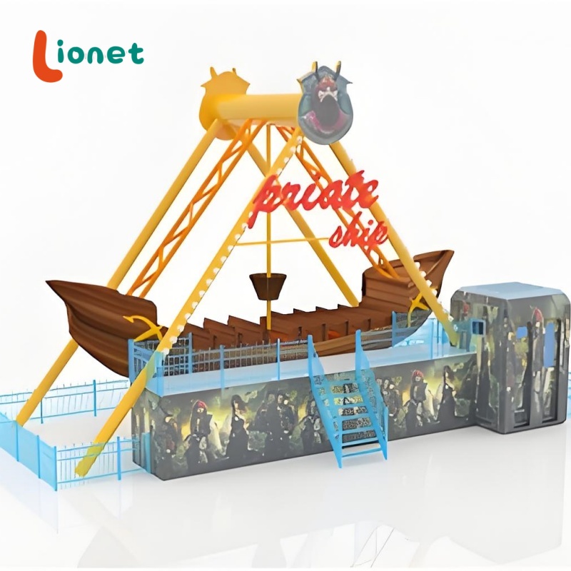 Thrilling Family Adventure Play Game Outdoor Pirate Ship Metal Fiberglass Amusement Park Ride for Children Their Exciting Day