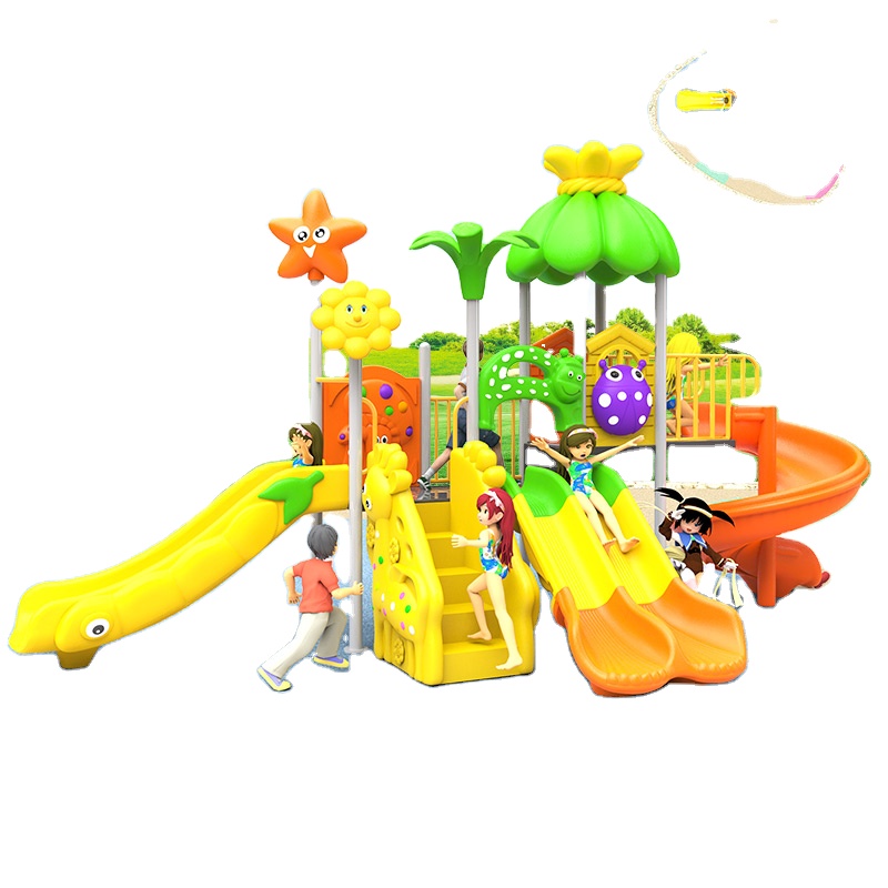 Factory Sale Outdoor Amusement Equipment Big Children's Plastic Playground with Slides and Swing for Backyard Play
