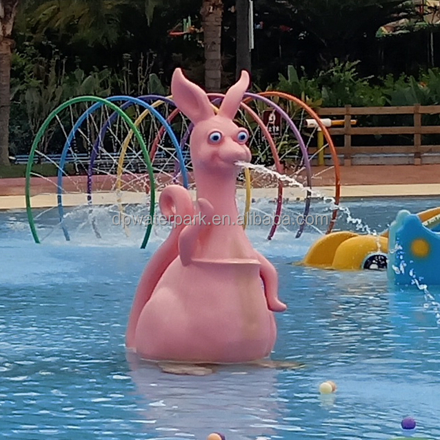 Aqua Kangaroo Water Splash Pad Equipment Indoor/Outdoor Kids Toys with Fiberglass Steel Metal-Zoo Animals Water Sprinkler