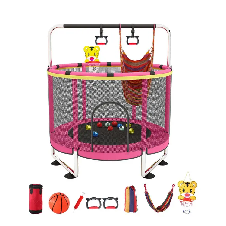 Sundow Wholesale Mini Trampoline Fitness Basketball Hoop Trampoline Outdoor Kids with Swing