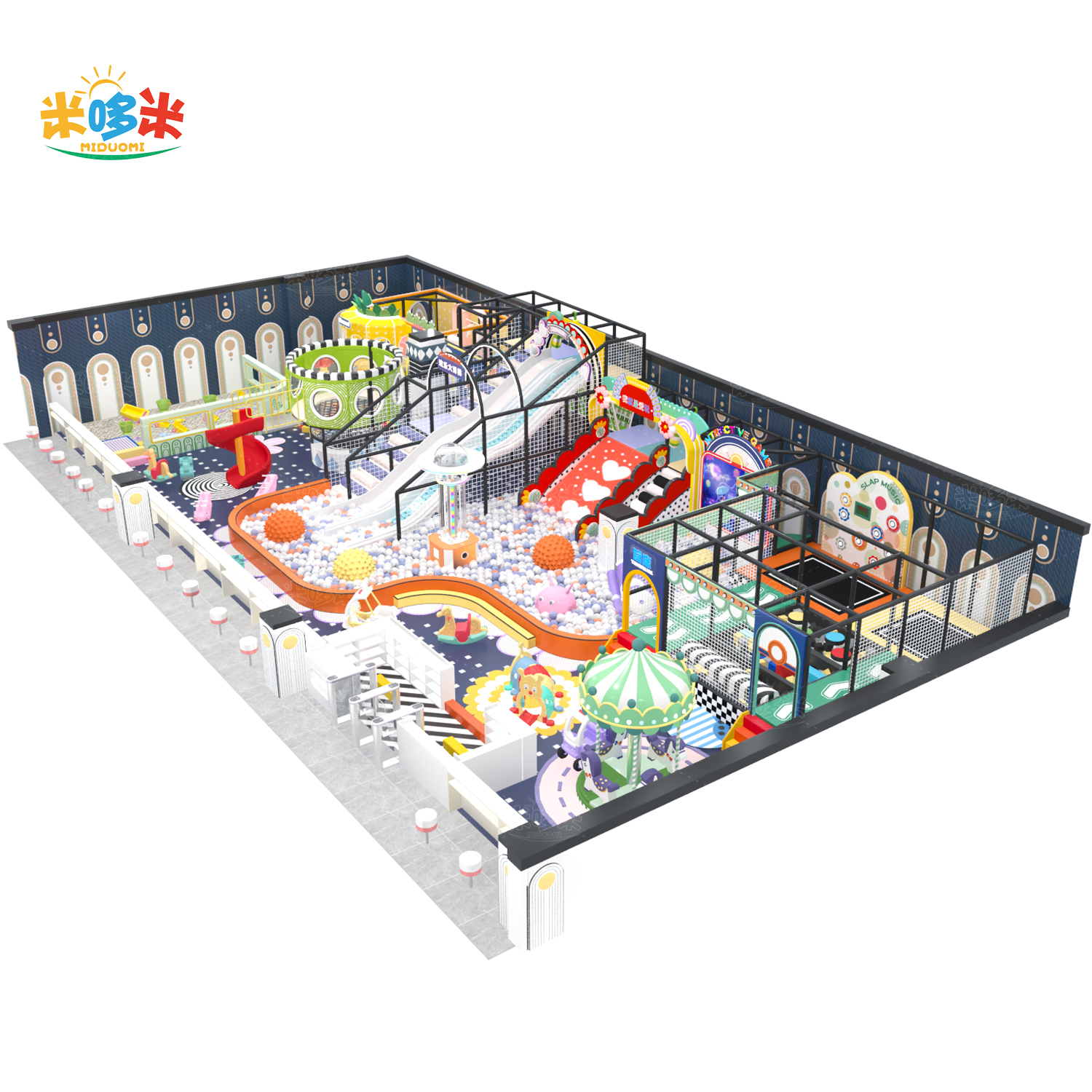 Amusement Equipment Kids Indoor Playground Commercial Adventure Park Customized Rope Course Kids Slide Game Soft Play