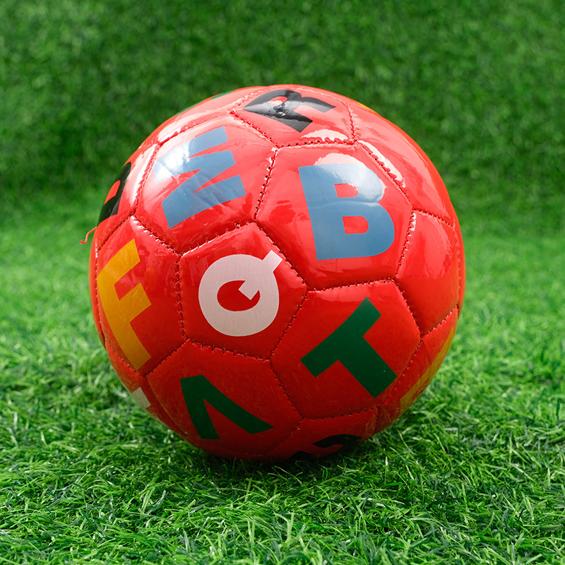 Size 2 Kid PVC Football and Soccer Ball Children 15 cm Alphabet Education Football Welcome Custom Machine Sewn Toys Ball